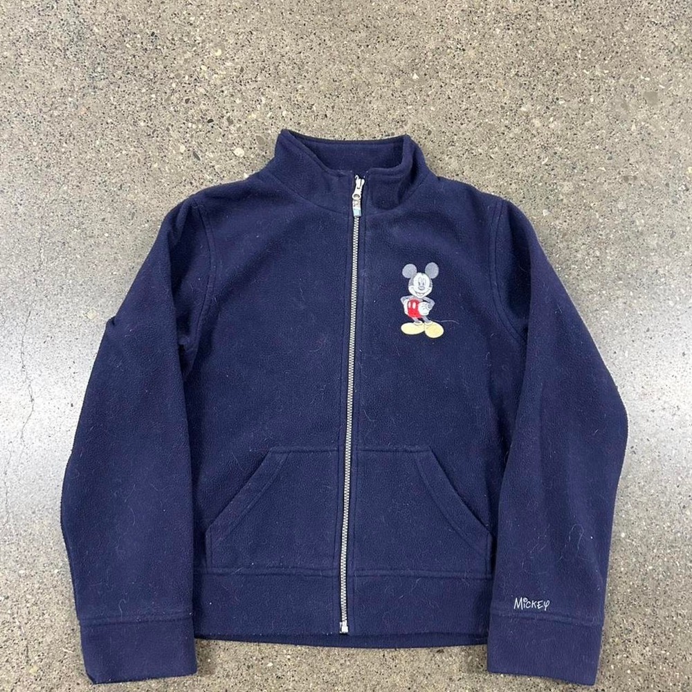 Vintage 90s Disney Mickey Mouse Fleece Jacket Women Embroidered (Size Medium)